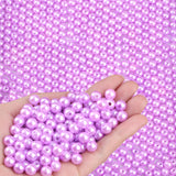 XIANNVXI Light Purple Pearl Beads for Jewelry Making 500Pcs 8mm Round Purple Pearl Beads with Hole for Crafs Bracelets Necklace 