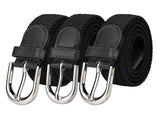 Urfa MenS & WomenS Elastic Stretchable Sleek Belt (Black, Size 28 To 36 Inch) Pack Of 3