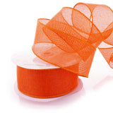 Ribbon Traditions 2.5 Wired Burlap Ribbon Orange 10 Yards