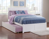 AFI Nantucket Full Size Platform Bed with Footboard and Full Trundle in White