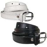 Queery WomenS Pu Leather Belt (White, Black)