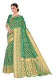 Glory Sarees Womens Kanchipuram Style Art Silk Saree With Blouse Piece (Kara115_Darkgreen)