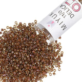 Miyuki Delica Seed Beads - Size 11/0 (1.6 mm), DB0287, Cinnamon-Lined Topaz Luster, 7.2 g, Approx. 1440 Beads, Made in Japan
