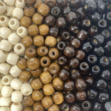 1,000 Multicolor Natural Colors Large Hole Macrame Wood Beads 12mm x 10mm Diameter 5.5mm Hole