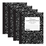 Bazic Products Black Marble Composition Book, CollegeRuled, 100 Ct, 4Pack