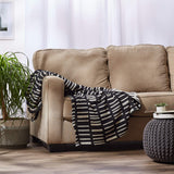 Dii Urban Geometric Collection Cotton Throw Blanket, 50X60, Black