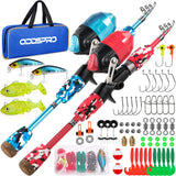 ODDSPRO Kids Fishing Pole - Kids Fishing Starter Kit - with Tackle Box, Reel, Practice Plug, Beginner's Guide and Travel Bag for