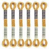 6 Skeins Embroidery Thread, Metallic Bronze Embroidery Floss Friendship Bracelet String, Polyester Cross-Stitch Threads for Hand