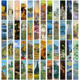 200 Pieces Oil Paintings Bulk Bookmarks, 50 Designs Art Painting Book Marks for Students Double Sided Cute Book Mark for Book Lo