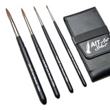 Ait Art Select Paint Brushes Set Of 4 Synthetic Sable Brushes Handmade In Usa Compact Travel Set