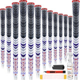 SAPLIZE Cross Cord Golf Grips Set of 13 Grips with Tape or Full Regripping Kit, Standard / Mid / Jumbo Size, Low Taper Design, M