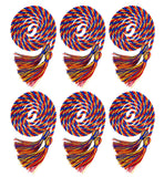 UIALECG 6 Pieces Graduation Cords,Royal Blue Red and Gold Honor Cords,68 Inch