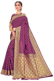 Glory Sarees Womens Jacquard Silk Blend Saree (Kara128_Wine