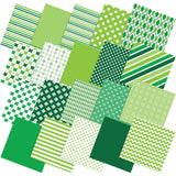 HunnmingRe 20 Pcs 10''x10'' St. Patrick's Day Quilting Fabric Square Bundle Irish Green Precuts Quiltted Fabric Shamrock Lucky C