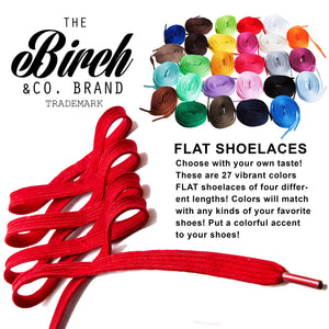 Birch Shoelaces in 27 Colors Flat 5/16 Shoe Laces in 4 Different Lengths (29.5 (75cm), Lavender)