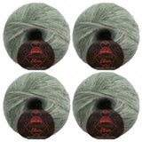 JubileeYarn Mohair Elixir Yarn - 50g/Skein Baby Wool Blend - Dark n Stormy - 4 Balls