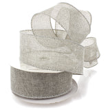 HairBow Center LLC Ribbon Traditions 2.5inch Wired Burlap Ribbon Warm Gray 25 Yards