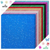 Kisston 50 Pcs 12 x 12 Colorful Glitter Cardstock Paper