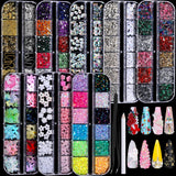 FANDAMEI Nail Charms, Nail Rhinestones Kit with 8 Boxes of Nail Gems, 3D Charms for Nails, Colorful Clear Flatback Rhinestones, 