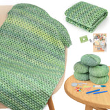 Aeelike Blanket Crochet Kit for Beginners, Super Easy Crochet Blanket Kit with Soft & Colorful Gradient Yarns Detailed Video Tut