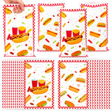 ArianQicult Hot Dog Party Favor Bag 50Pcs Delicious Food Themed Sweet Goody Candy Treat Gift Bags, Snacks Hotdog Pattern Design 