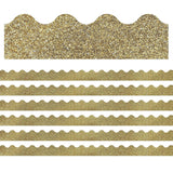 Carson Dellosa CD-108319-6 Gold Glitter Scalloped Borders - Pack of 6