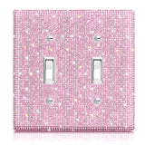 Shiny Rhinestones Wall Plate Light Switch Cover Plate Decorative Wall Bling Outlet Cover for Bedroom Accessories Home Decor(2-Ga