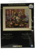 Dimensions Gold Collection Counted Cross Stitch Kit, Romantic Floral, 14 Count Beige Aida, 13 x 16
