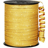 OMISELIO Gold Curling Ribbon, 500 Yard Glitter Gold, Shiny Metallic, 3/16 Width x 500 Yard Length, Perfect for Gift Wrapping, Ba