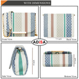 Adisa Women Girls Stripes Cross Body Sling Bag (Sl5100-Grn_Green),Green-Blue,,B0BD5ZYCKL