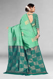 Leriya Fashion Womens Assam Kanchipuram Pure Banarasi Art Silk Saree With Unstitched Blouse Piece (Light Green)