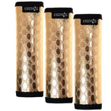 Cosmos Pack Of 3 Metallic Gold Color Fashion Pu Leather Surface ? Noeprene Travel Luggage Handle Wraps Grip Identifier