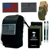 BellaVitas Tactical Molle Pouch Small Notebook Cover EDC Utility Bag Tool Pouch Gadget Organizer Military Waist Bag with US Flag