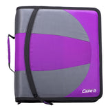 Caseit The Dual 2in1 Zipper Binder Two 1.5 Inch DRings Includes Pencil Pouch Multiple Pockets 600 Sheet Capacity C