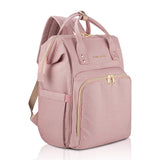 Amilliardi Diaper Bag Backpack - 6 Insulated Bottle Holders - Detachable Stroller Straps (Light Pink)