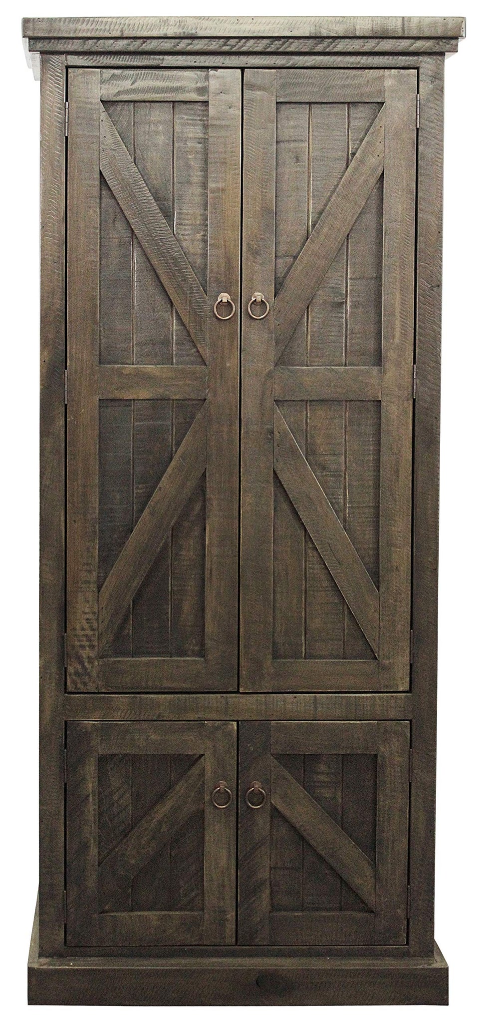 American Heartland Mfg. Rustic Double Door Pantry, Rustic Driftwood