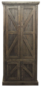 American Heartland Mfg. Rustic Double Door Pantry, Rustic Driftwood