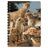 3D LiveLife Jotter Cheetah Clan from Deluxebase. Spiral Bound A6 5.5x4in Small Notebook with 80 Plain Recycled Pages. Pocket S