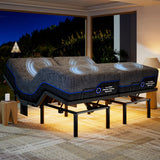 Marsail NS2 Pro Massage Adjustable Base with Mattress Set, Wireless Remote & App Control, Split King Adjustable Bed Frame + 14-i