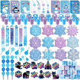 BenLouis 216Pcs Frozen School Stationery Party Favors Winter Snowflake Themed Classroom Gift Reward Prizes Bulk for Students Kid