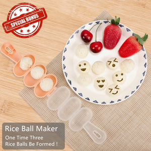 FUNGYAND Sandwich Bread Cutter Set, 45 in 1 Bento Lunch Box Accessories Kit Includes Fruit Cutter, Animal Food Picks, Rice Ball