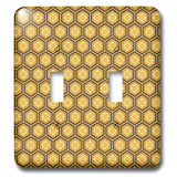 3dRose lsp_322313_2 Light Switch Cover, Brown Mustard Colors Beehive Pattern Design