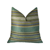 Plutus Brands Plutus Chic Stripe Aloe Handmade Throw Pillow, 20 X 30 Queen, Light Blue/Green/Cream