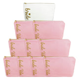 LADY&HOME Set of 10 Bride Vibe Cosmetic Bags for Bachelorette Party Bridesmaids Makeup Bags Bridesmaid Proposal Cosmetic Clutch 