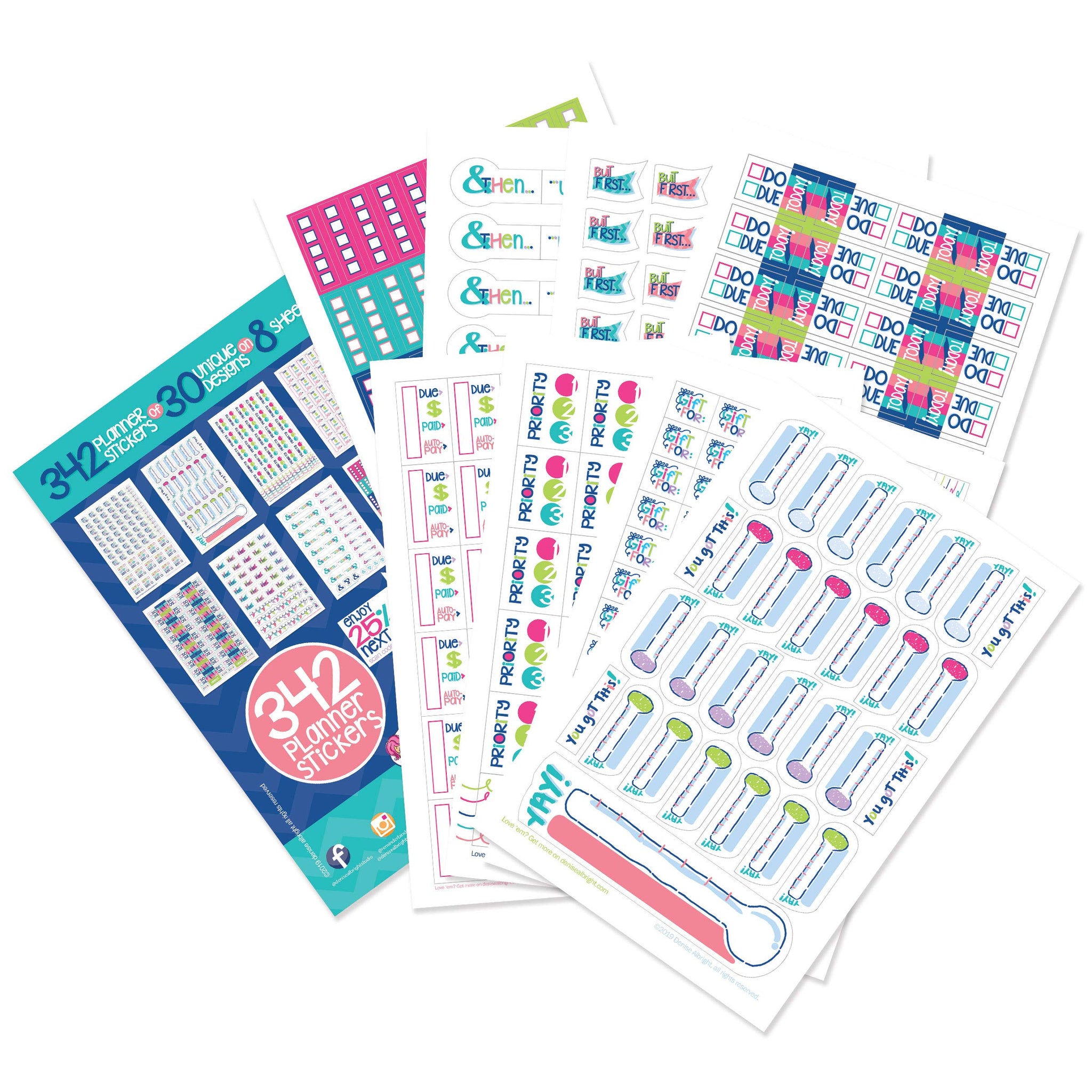 342 Planner Stickers - Get It Done Collection For Calendars And Planners. Checklists For Home, Work, Projects, Events, To-Do, Du