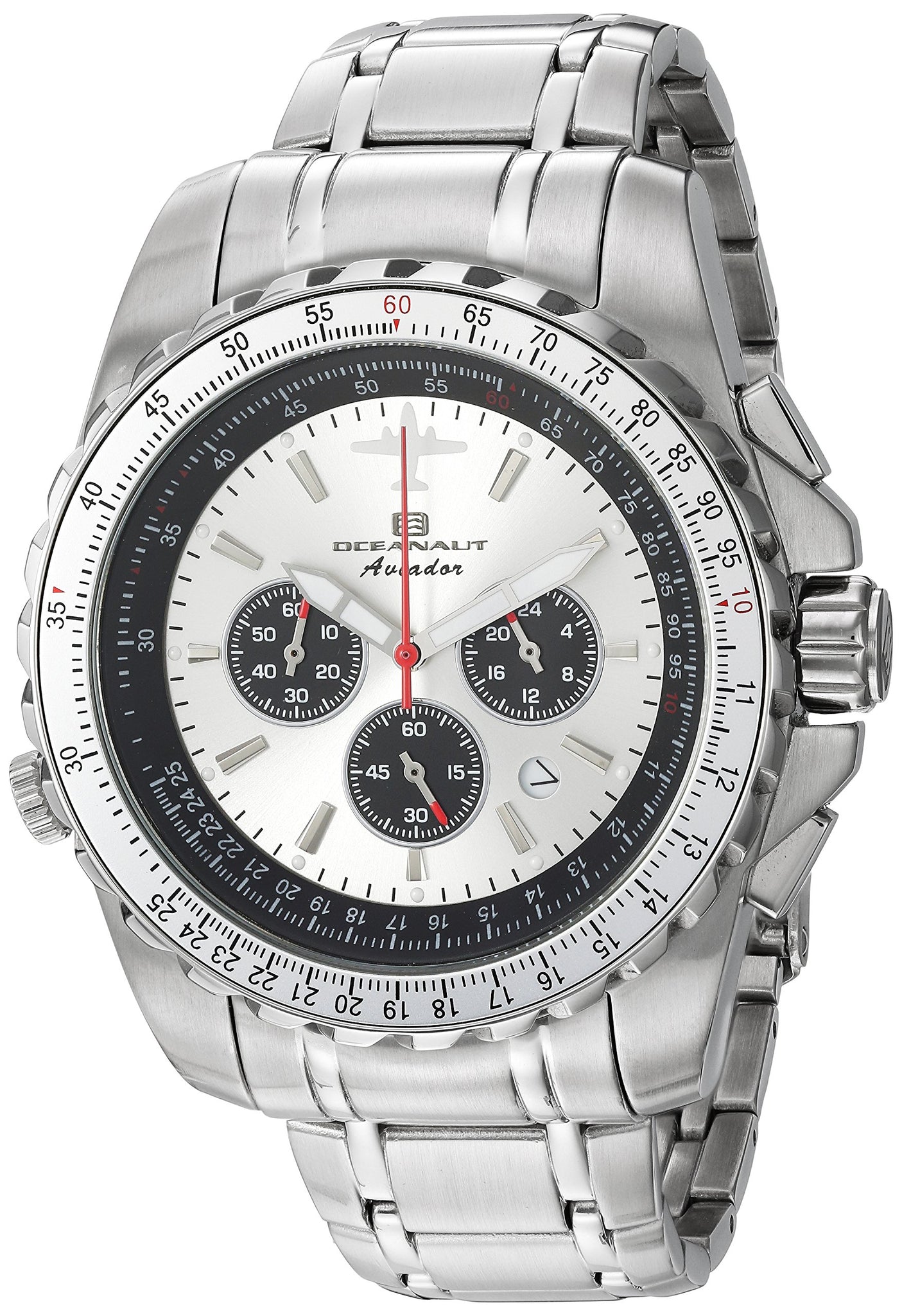 Oceanaut Men'S Oc0110 Aviador Pilot Analog Display Quartz Silver Watch