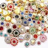 200Pcs 16 Mixed Colors Sew on Rhinestones Crystals Glass Gems Metal Claw, 4 Sizes 8mm 10mm 12mm 14mm Sun Flower Gemstones Rhines