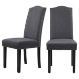 Yaheetech Dining Chairs with Rubber Wood Legs and Non-Woven Fabric Armless Chairs for Kitchen Living Room Hotel Weeding Lounge R