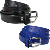 Queery WomenS Pu Leather Belt (Black, Blue)