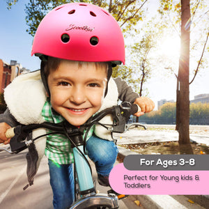 Hurtle Sports Safety Bicycle Kids Helmet-Toddler&Child Bike Helmet w/Adjust Knob,Chin Strap,Ventilation -Toddlers/Childrens Helm